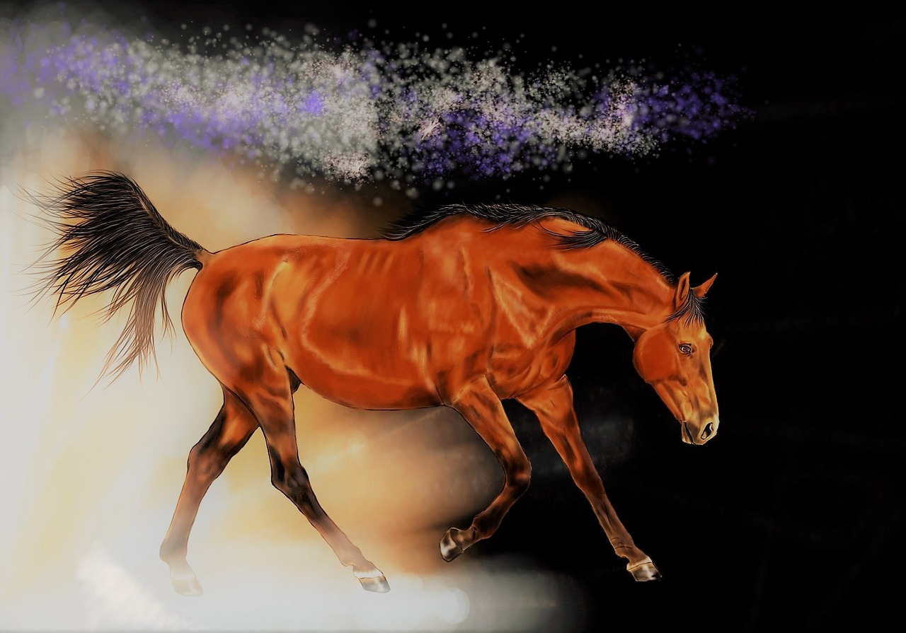 horse painting art free photo