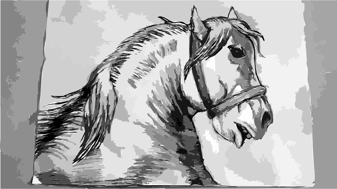 horse drawing animal free photo
