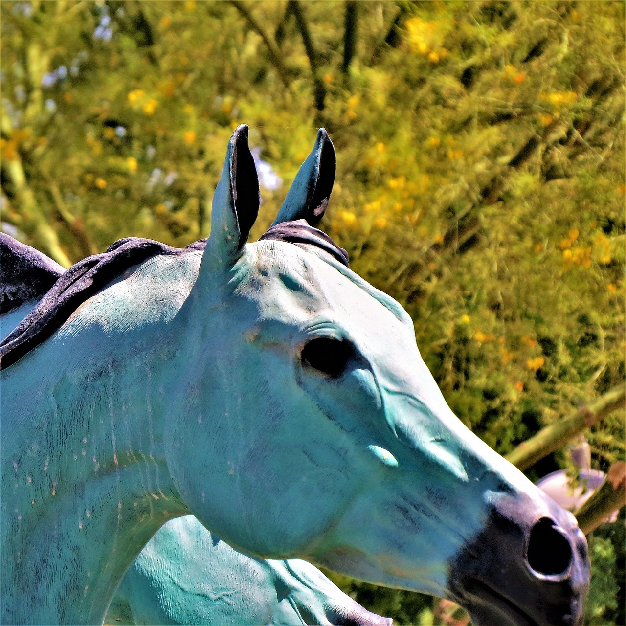 horse statue metal free photo