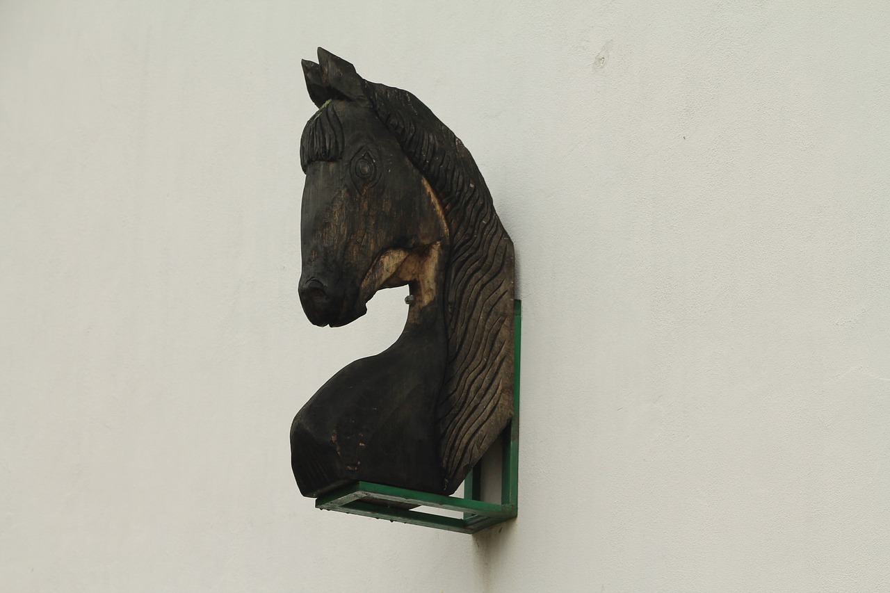 horse wood statue free photo