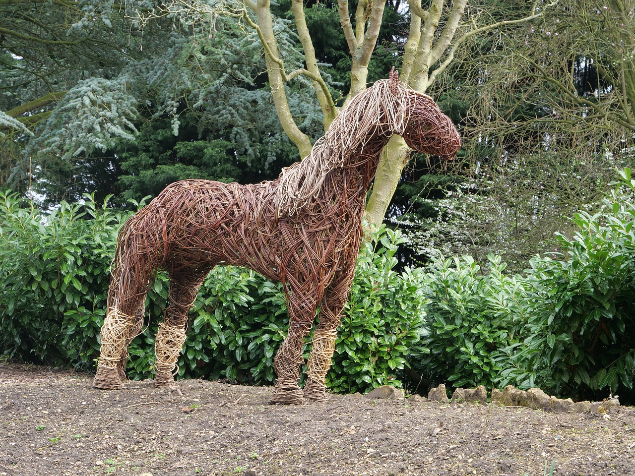horse  sculpture  wicker free photo
