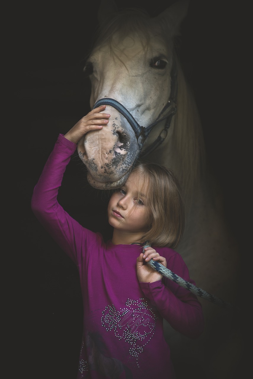 horse  child  love free photo