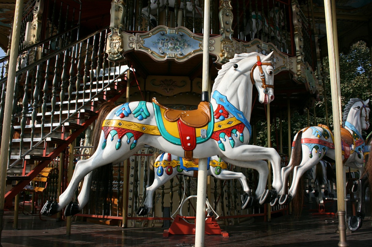 horse carousel childhood free photo