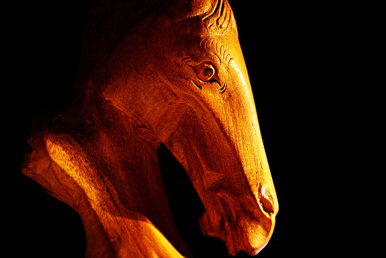 horse statue wood free photo