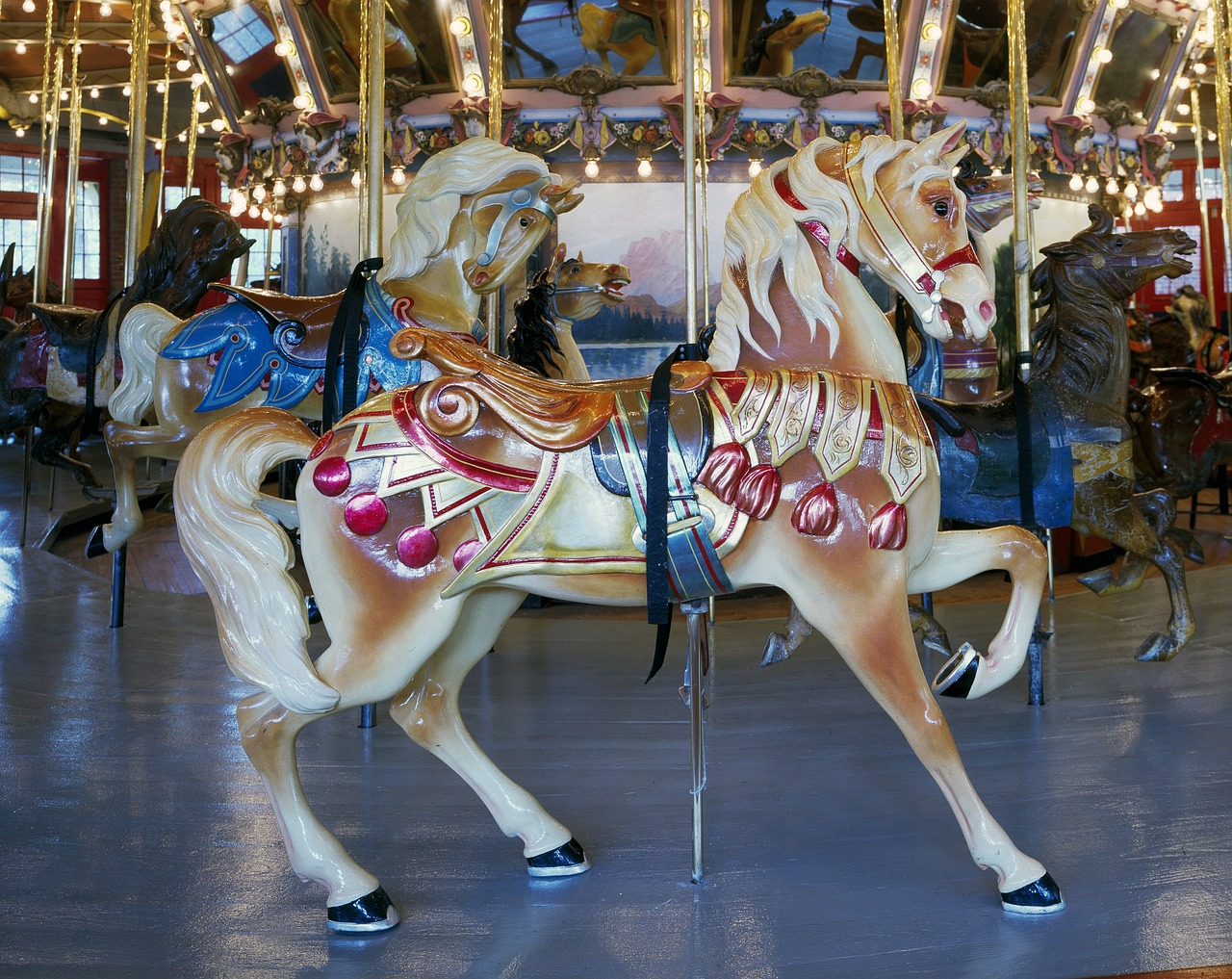 horse carousel amusement free photo