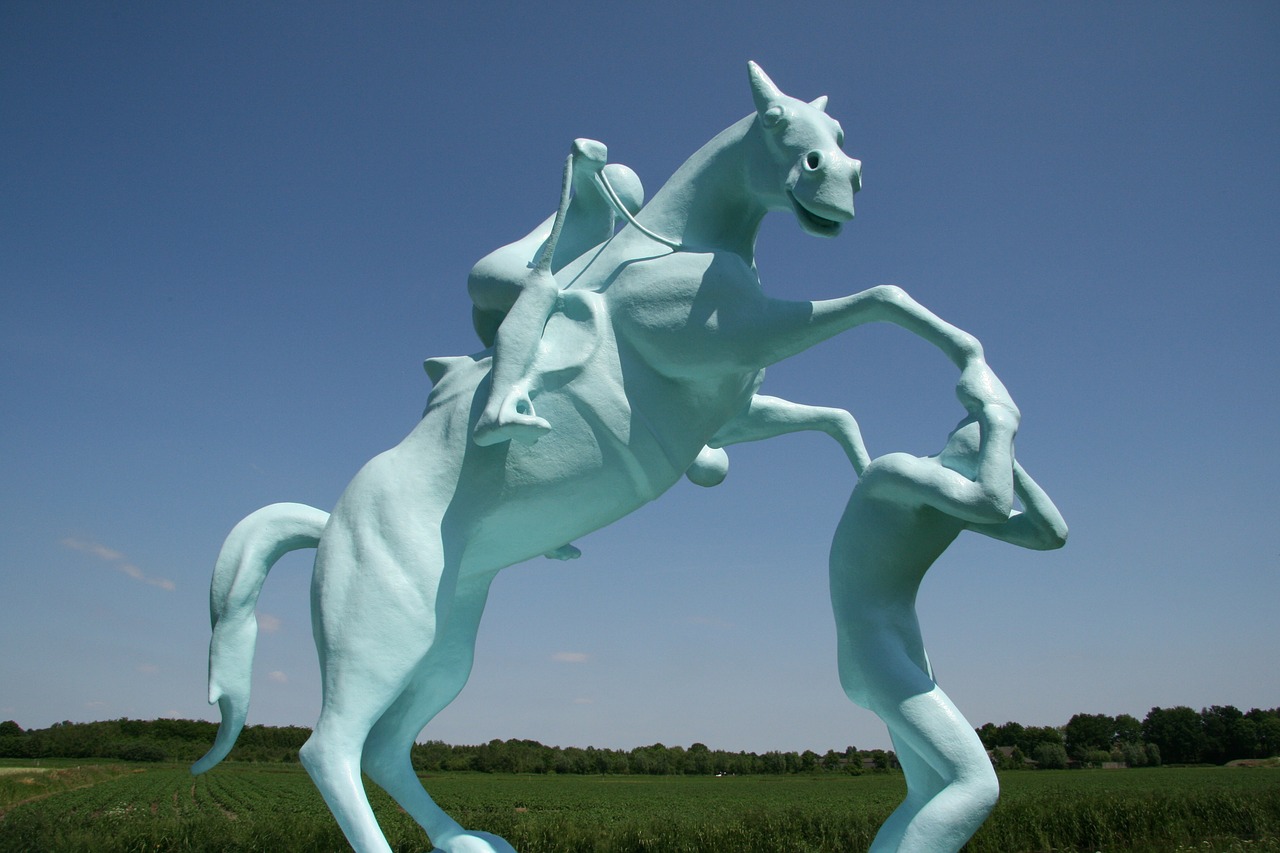 horse blue art free photo