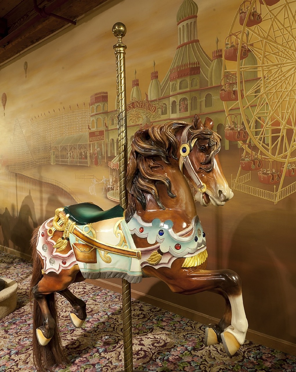 horse wooden carousel free photo