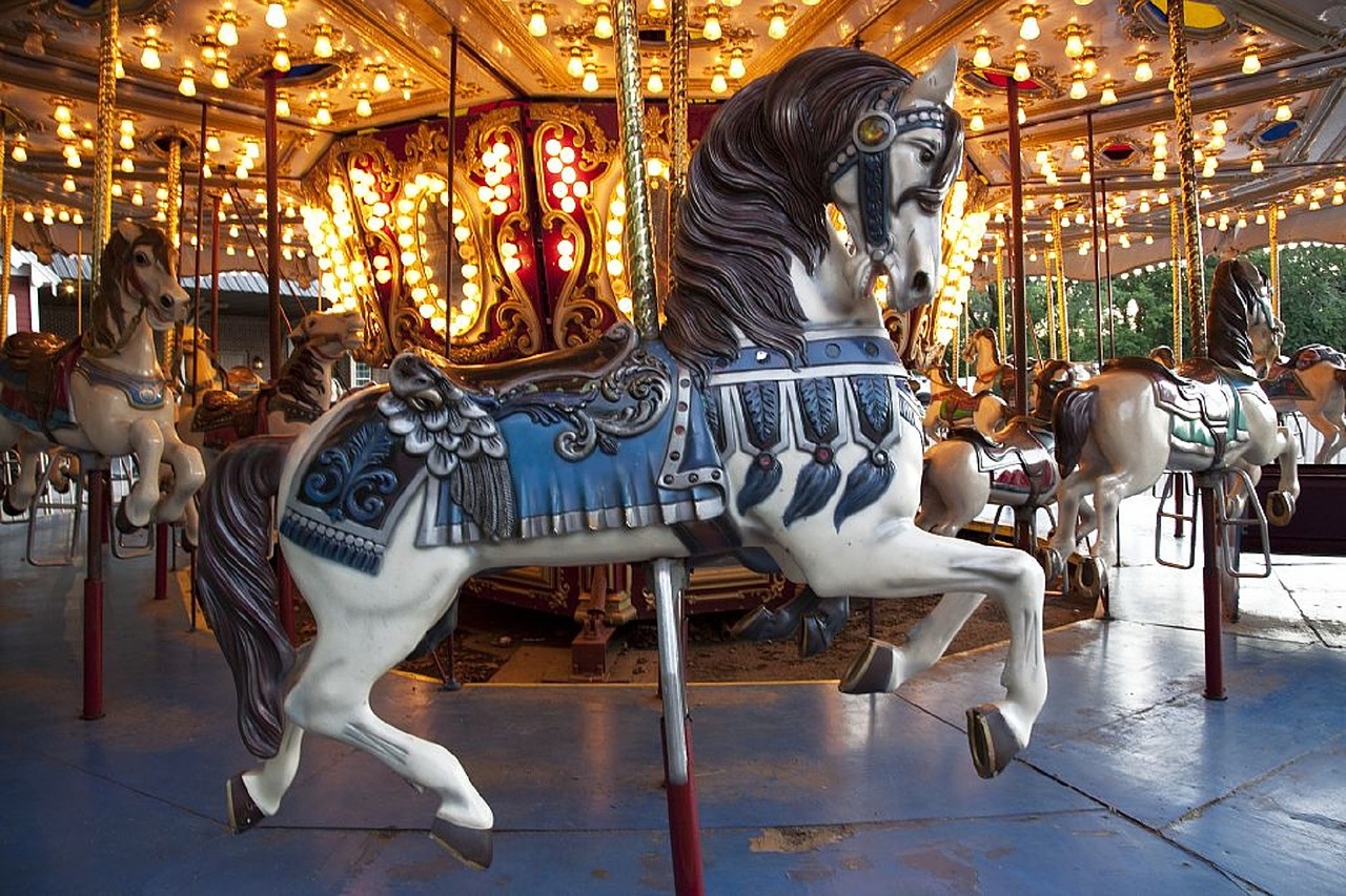 horse wooden carousel free photo