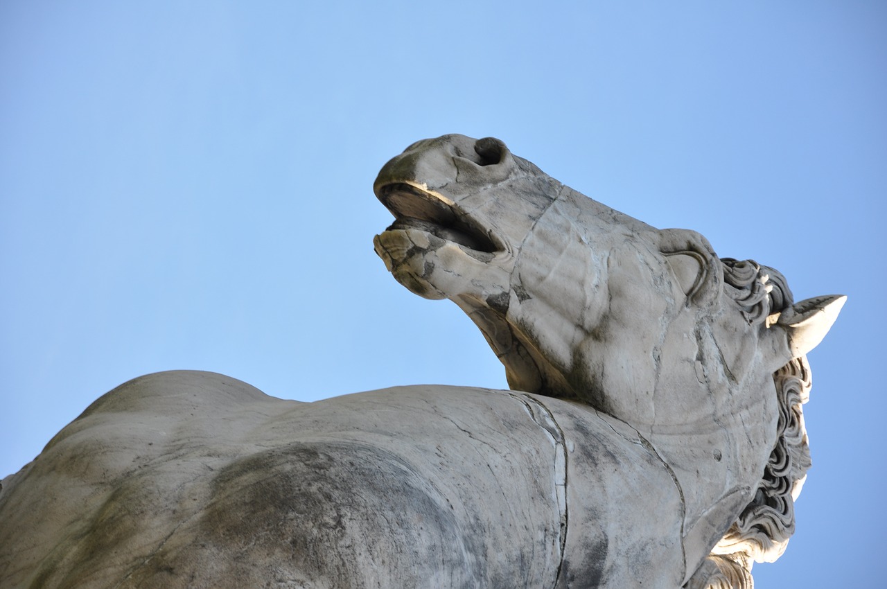 horse sculpture rome free photo