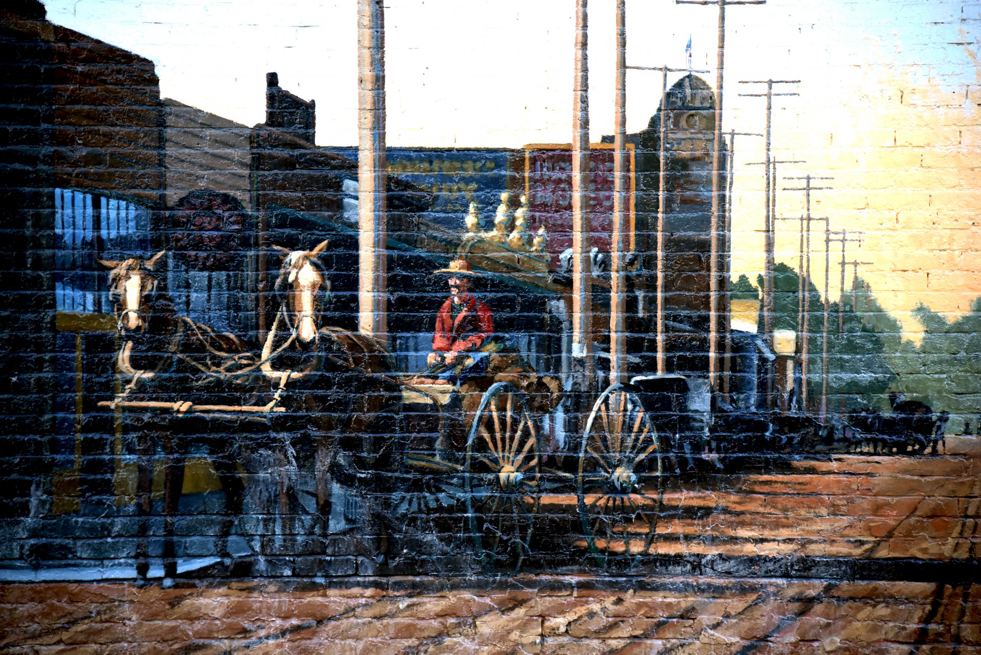 horse carriage mural free photo