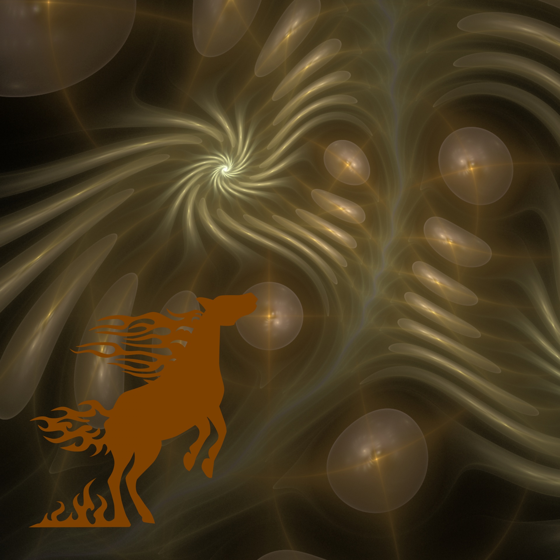 fiery horse fractal free photo