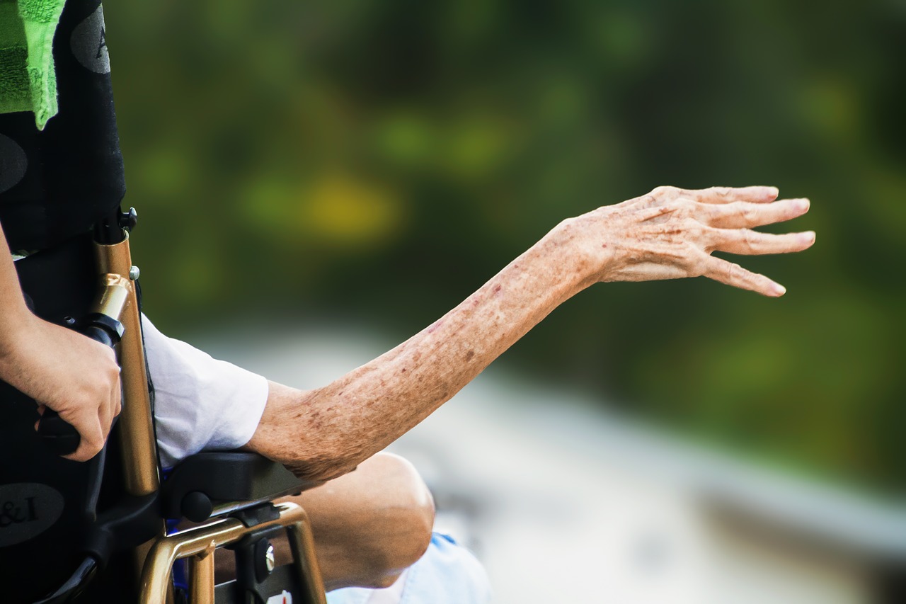 hospice wrinkled hand elderly free photo