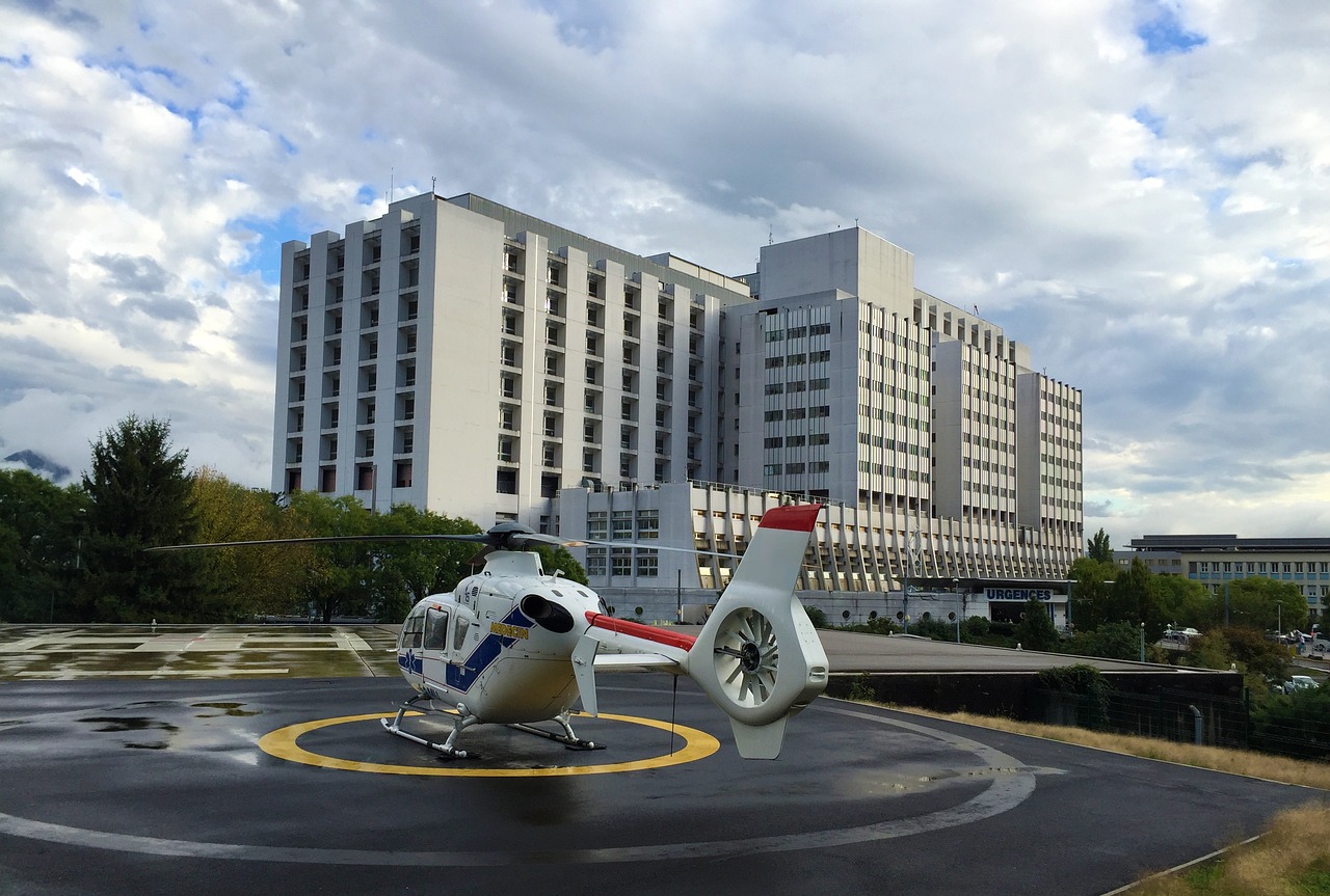 hospital  helicopter  grenoble free photo