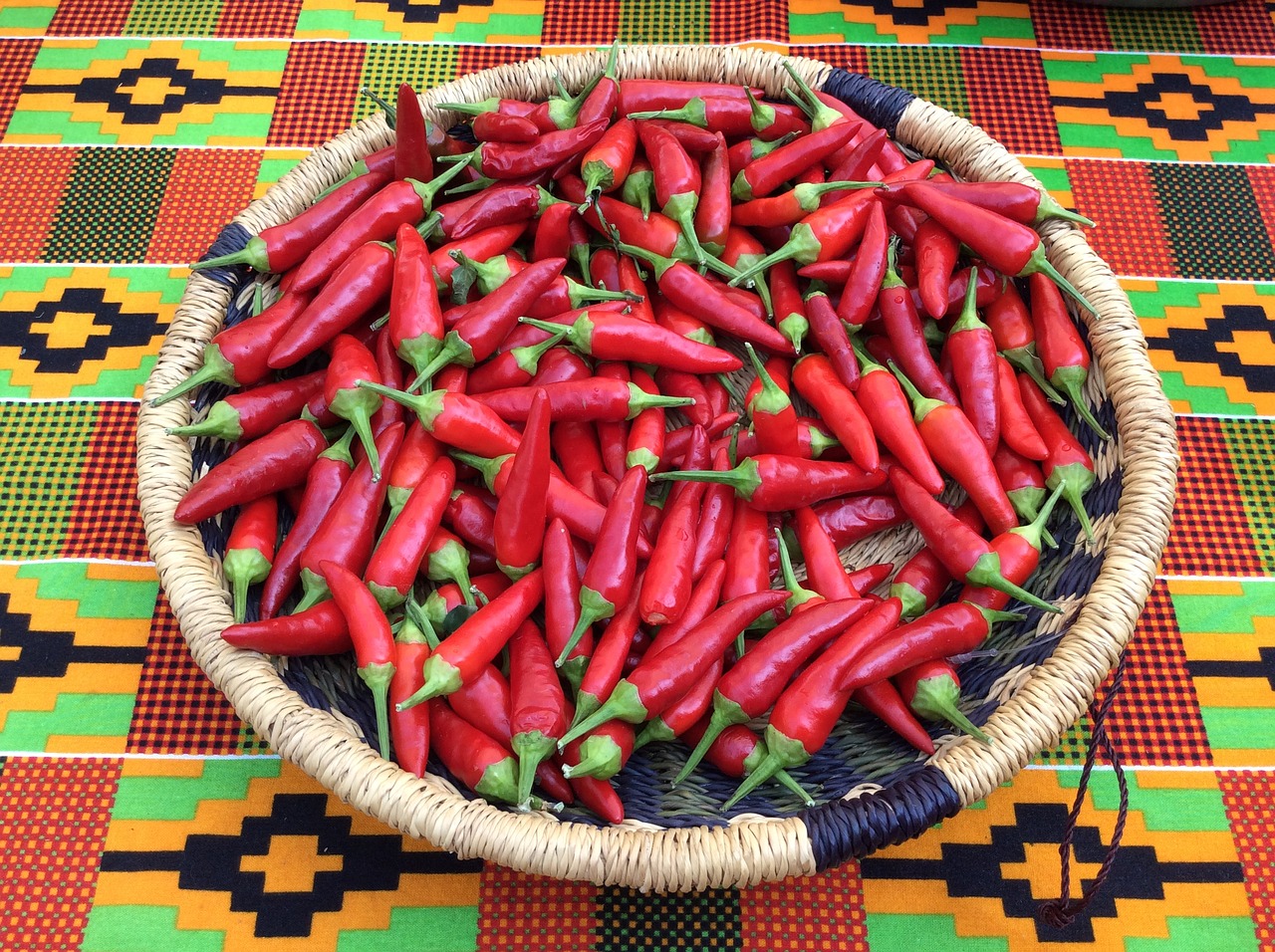 hot peppers basket free photo