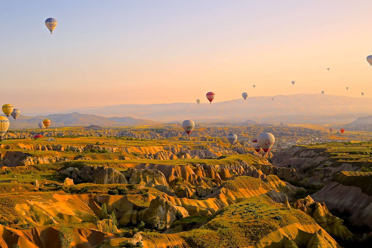 hot air ballons flying above free photo