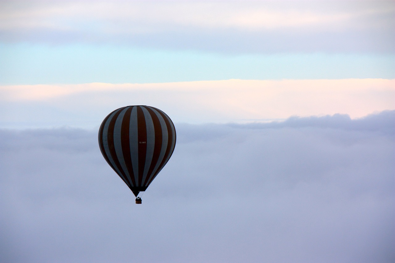 hot air balloon clouds sky free photo