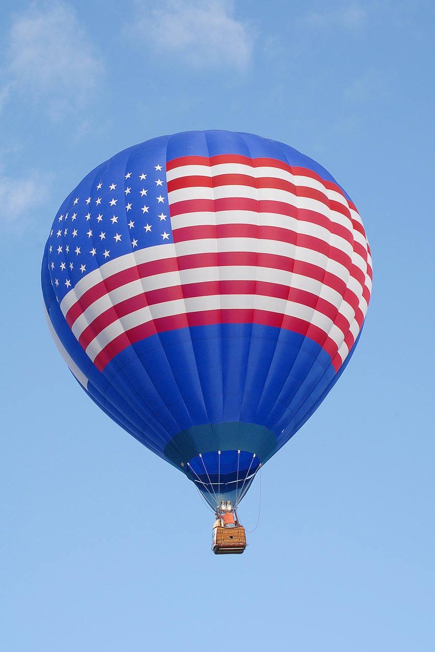 hot air balloon american flag america free photo