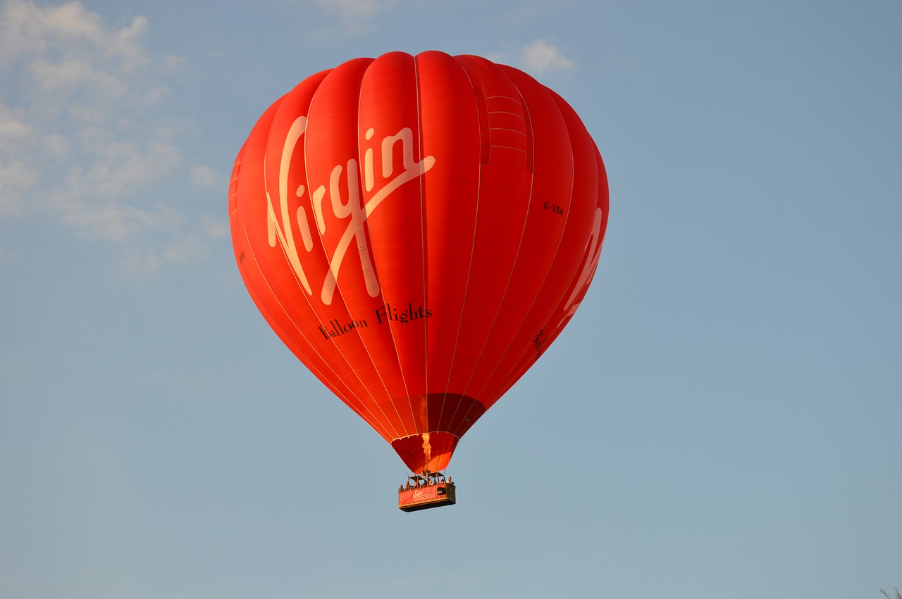 hot air balloon red sky virgin free photo