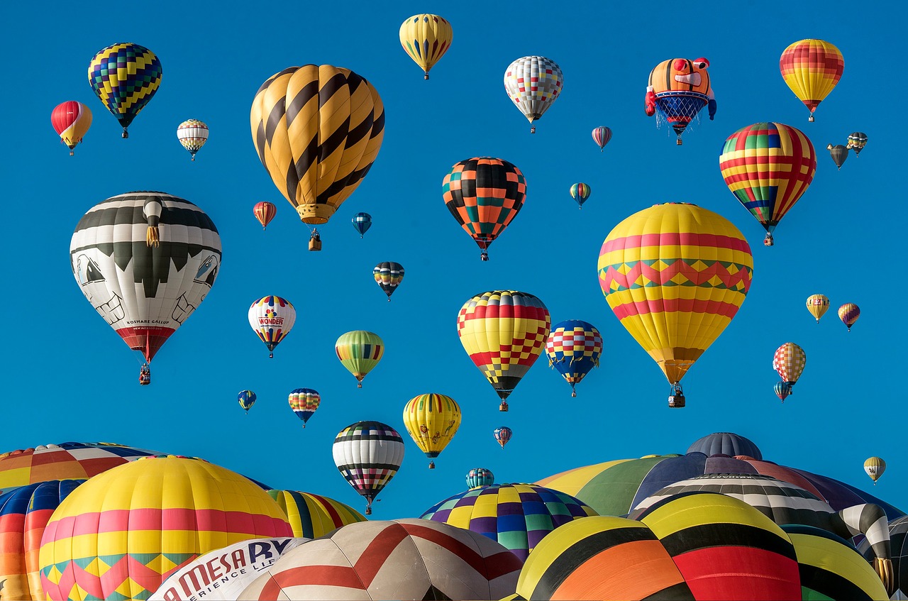 hot air balloon clouds fly free photo