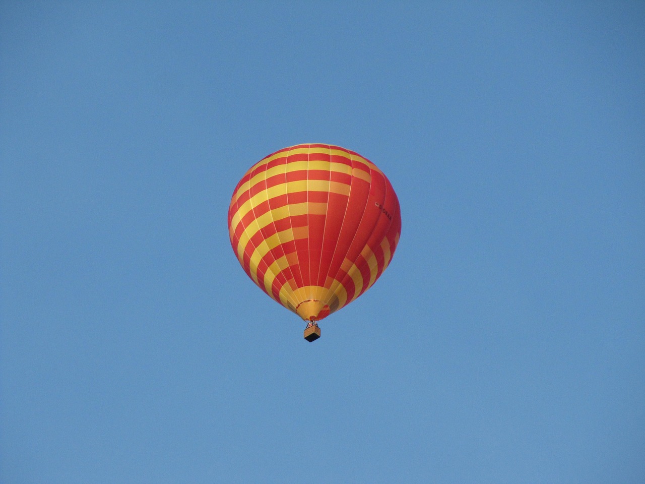 hot air balloon partly cloudy sky free photo