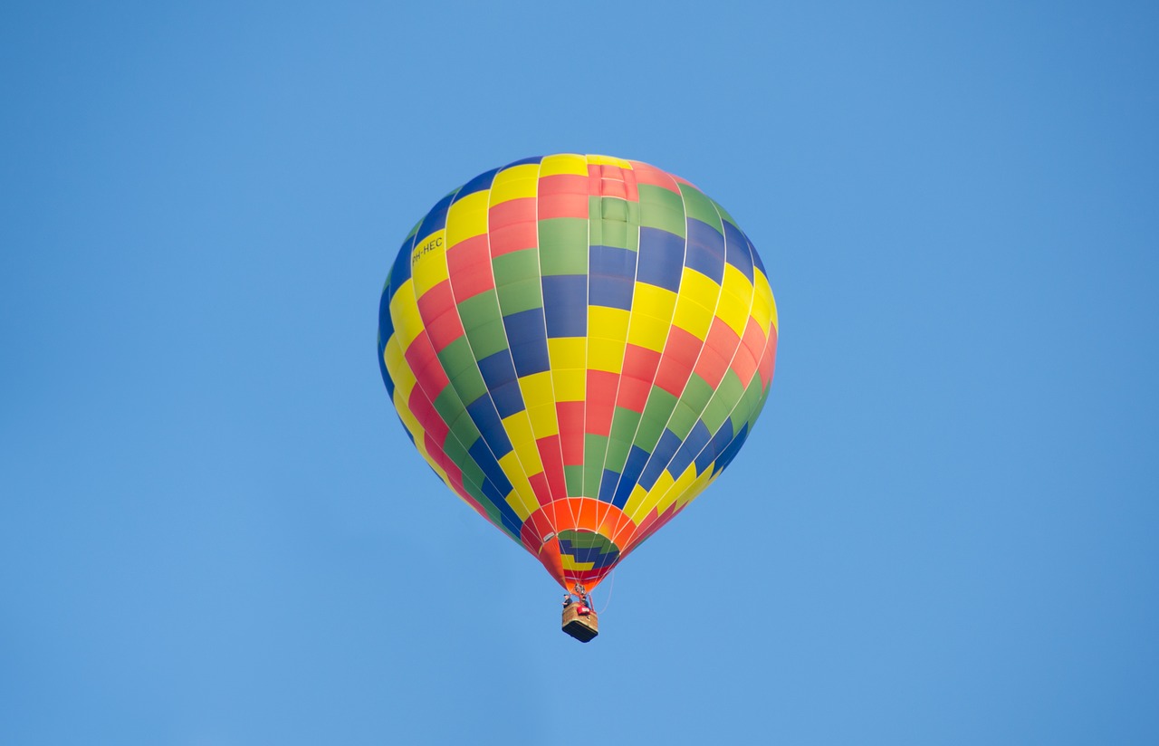 hot air balloon colorful blue sky free photo