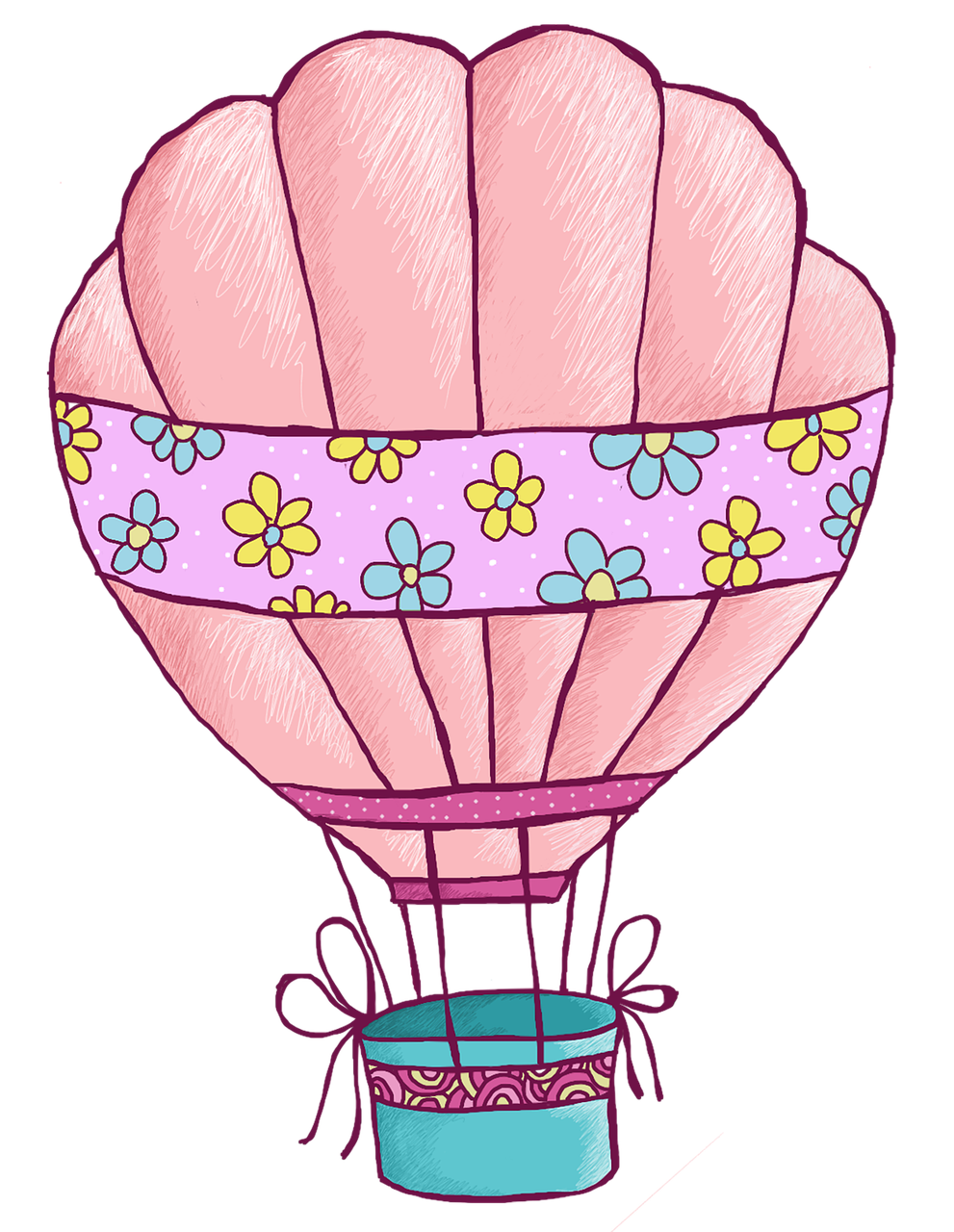Premium Vector | Heart shaped cute doodle air balloon with hearts hand  drawn vector illustration