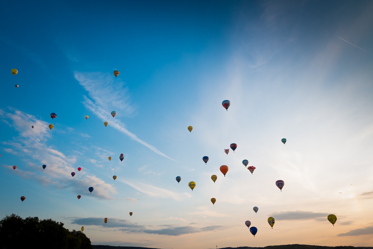 hot air balloon  montgolfiade  mass start free photo