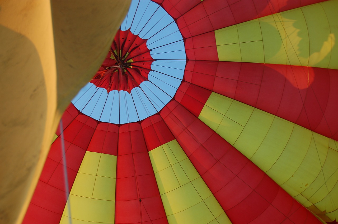 hot air balloon inside cloth free photo