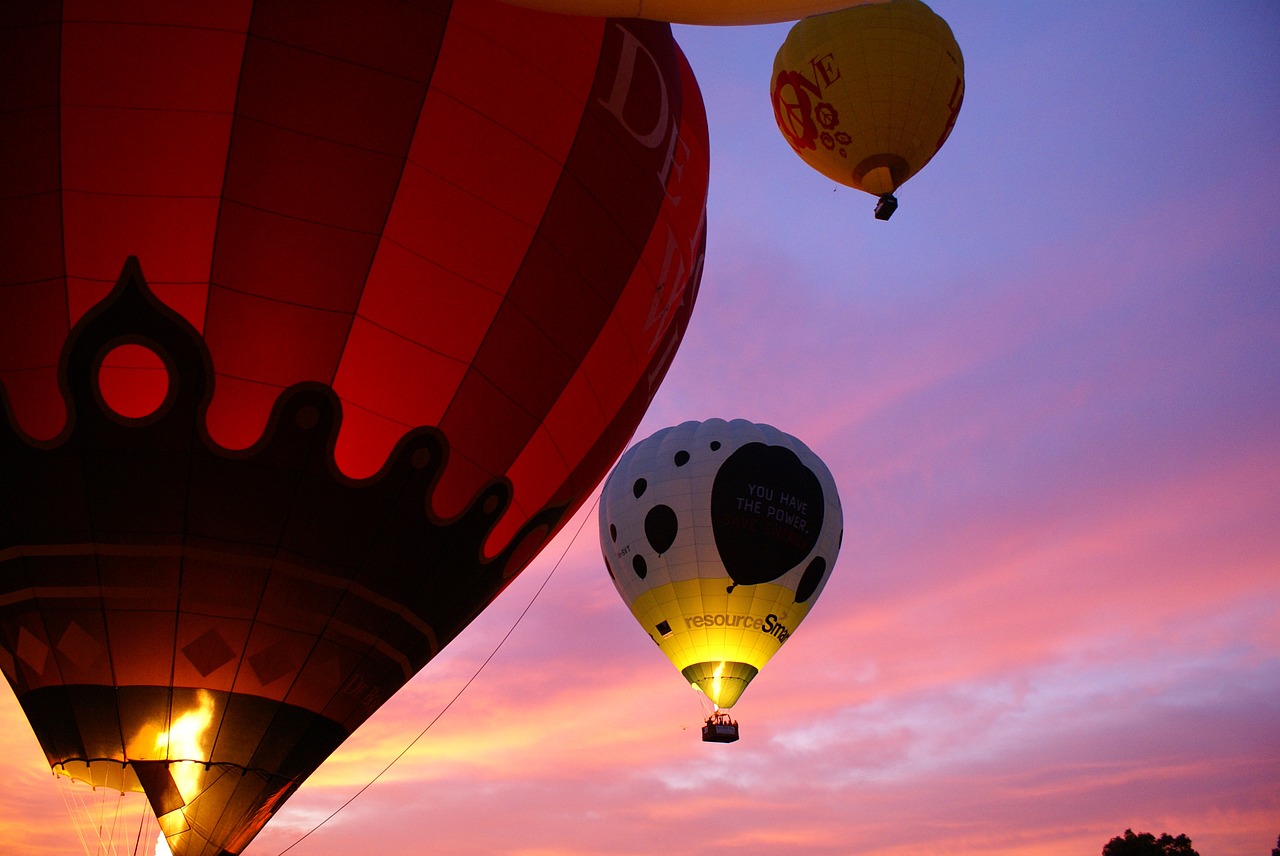 hot air balloon pink purple free photo