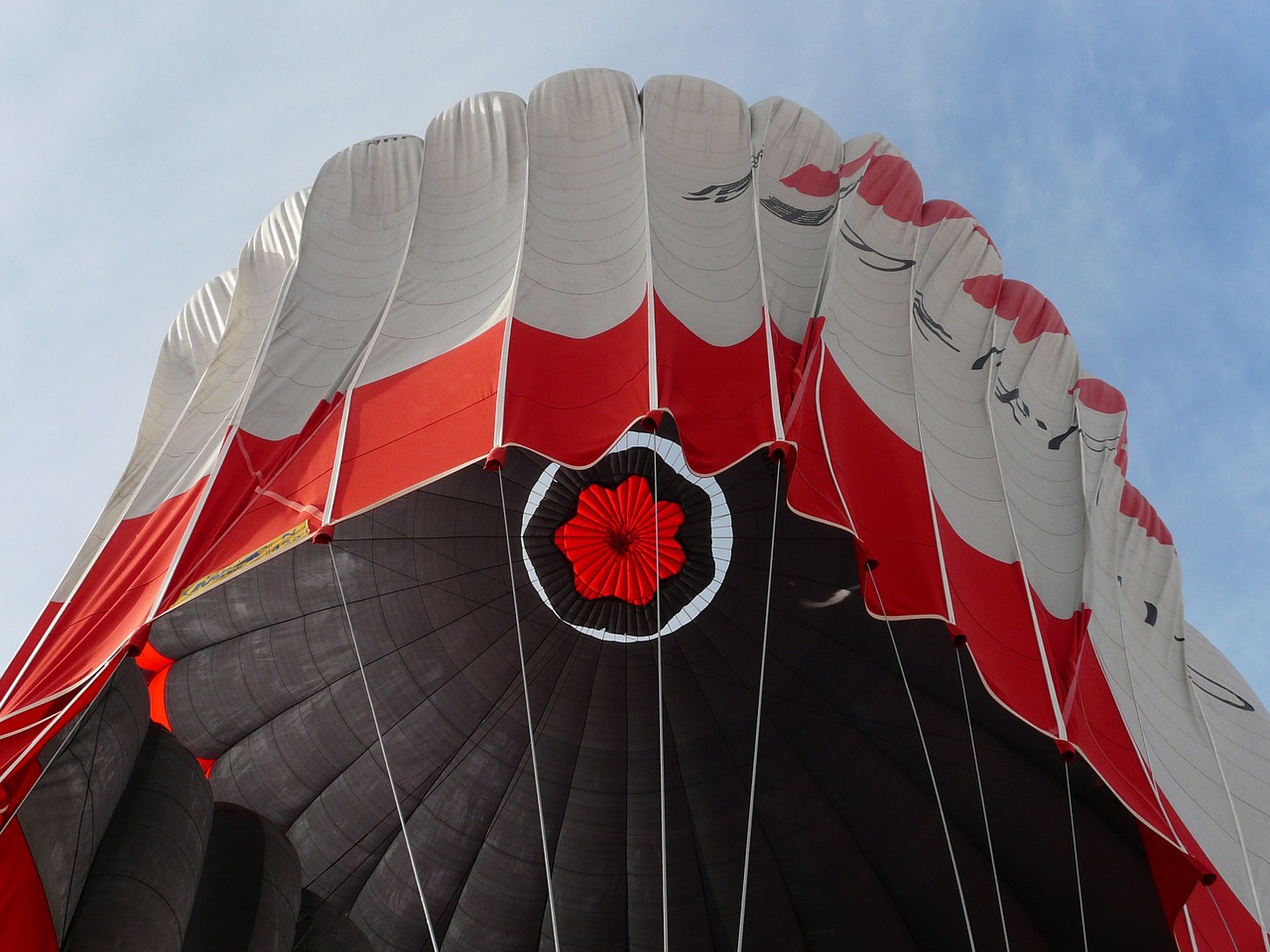 hot air balloon ride landing folding free photo