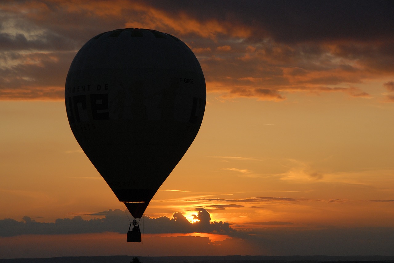 hot-air ballooning ball twilight free photo
