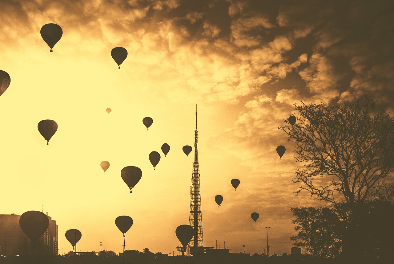 hot air balloons silhouette balloon free photo