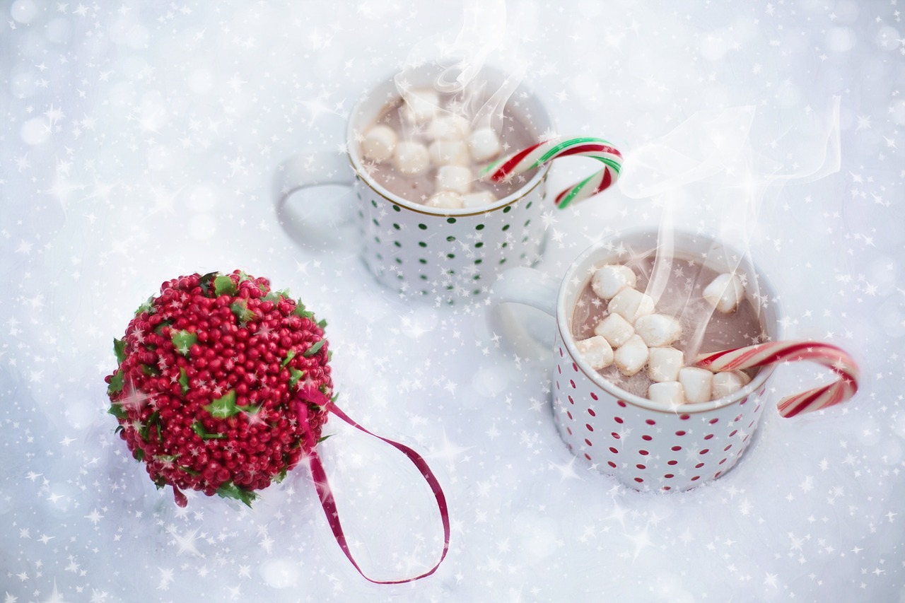 hot chocolate snow scarf free photo