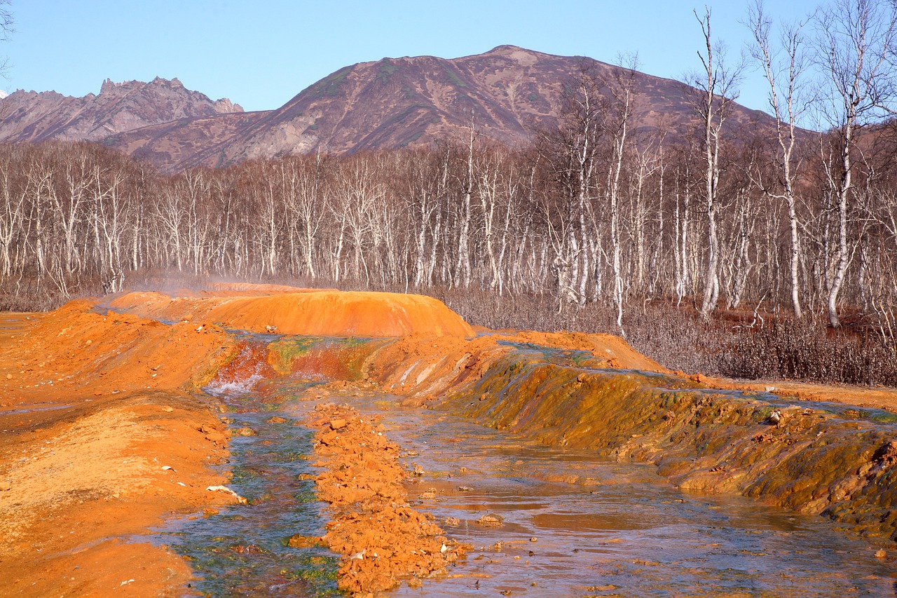 hot spring forest mountains free photo