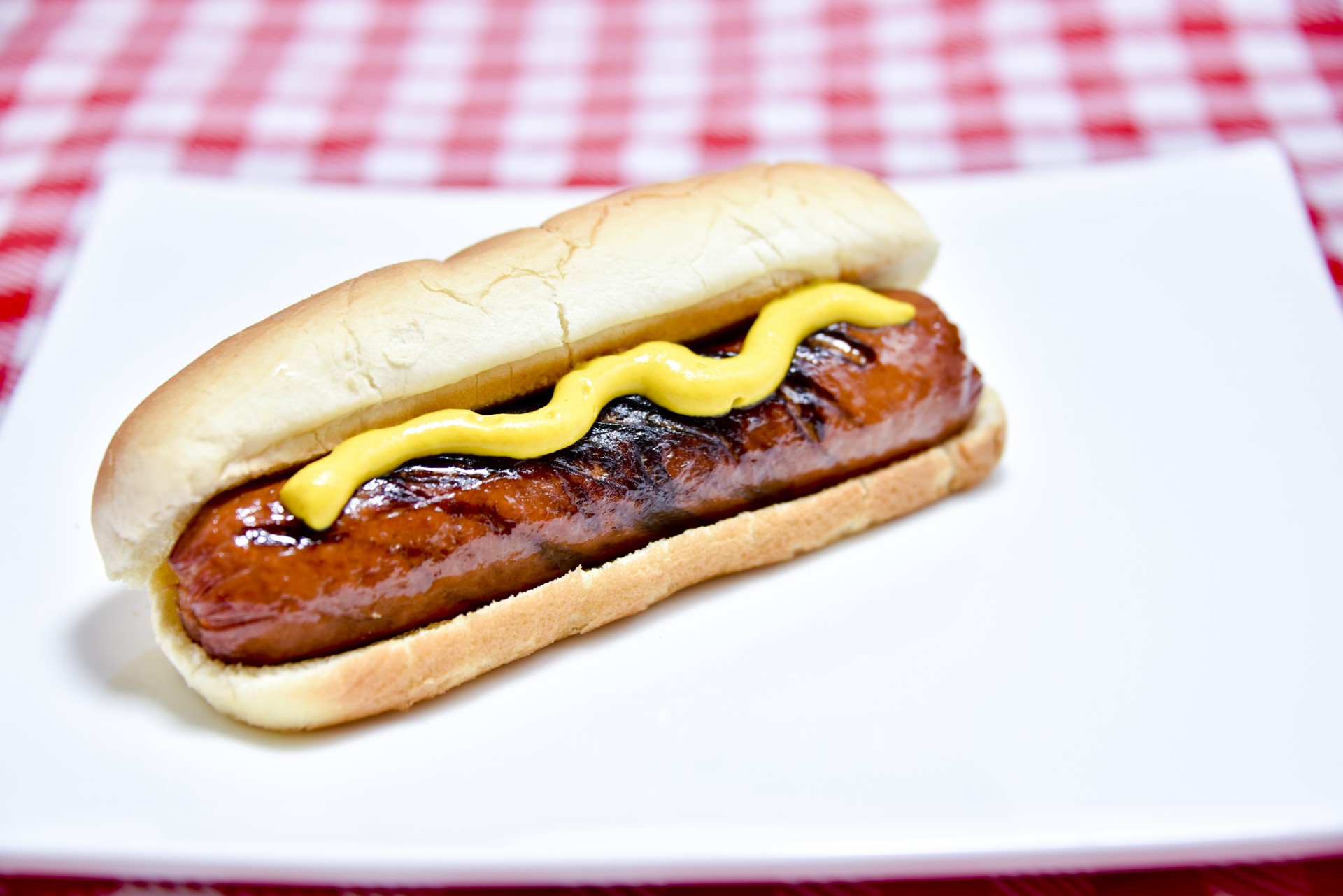 hotdog mustard bun free photo