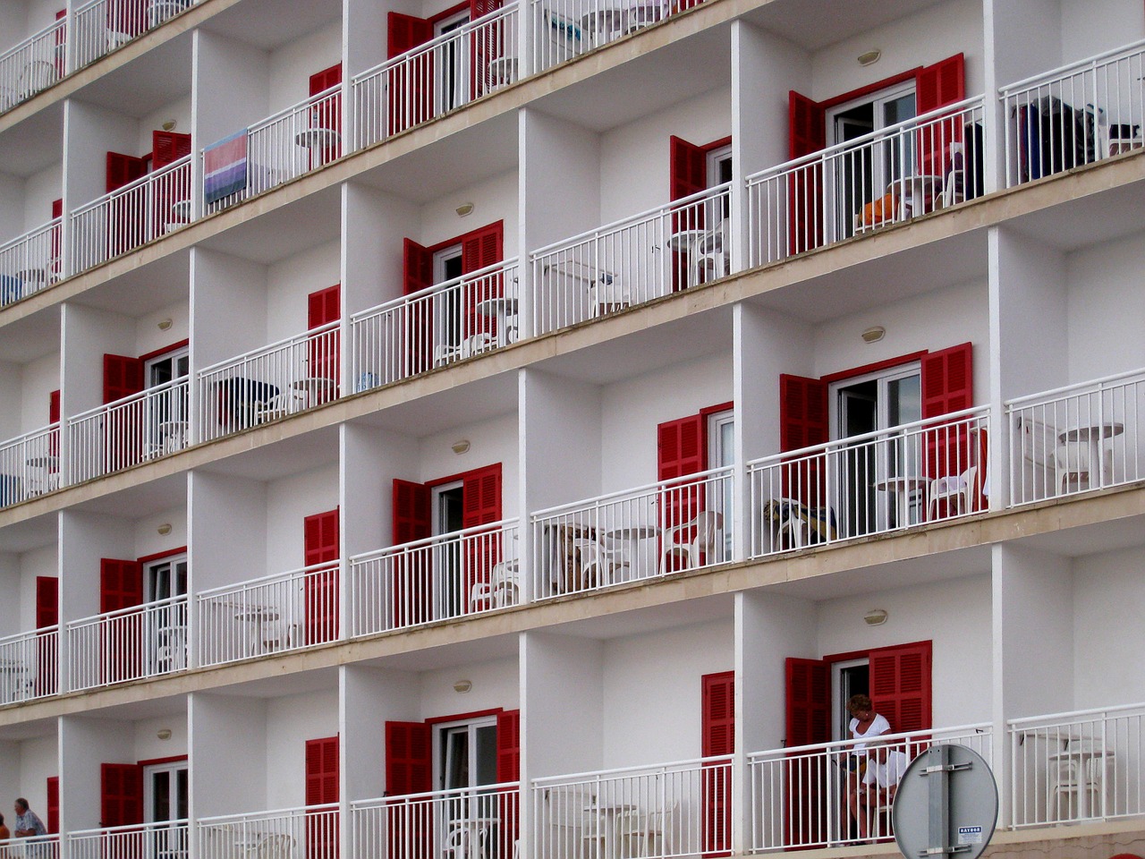 hotel front balconies free photo