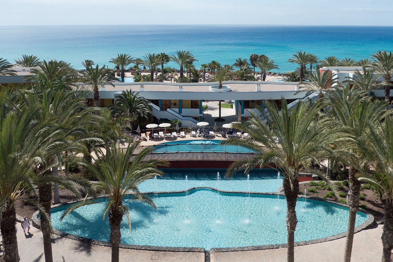 hotel balcony views pool free photo