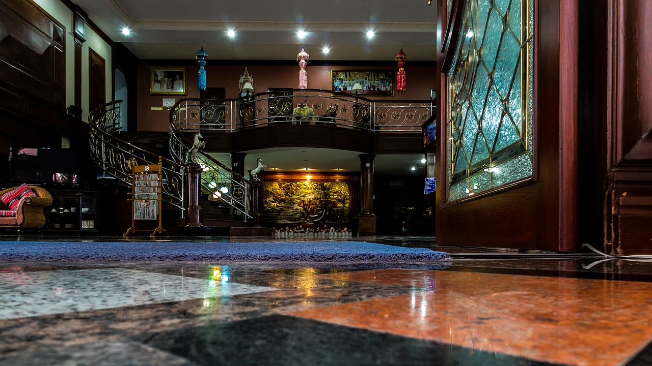 hotel hall night photograph payao free photo