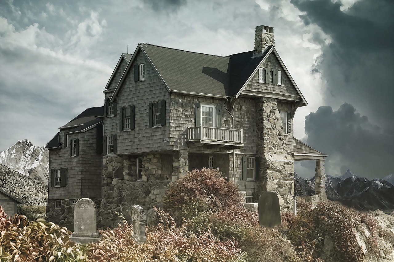 house cemetery haunted house free photo
