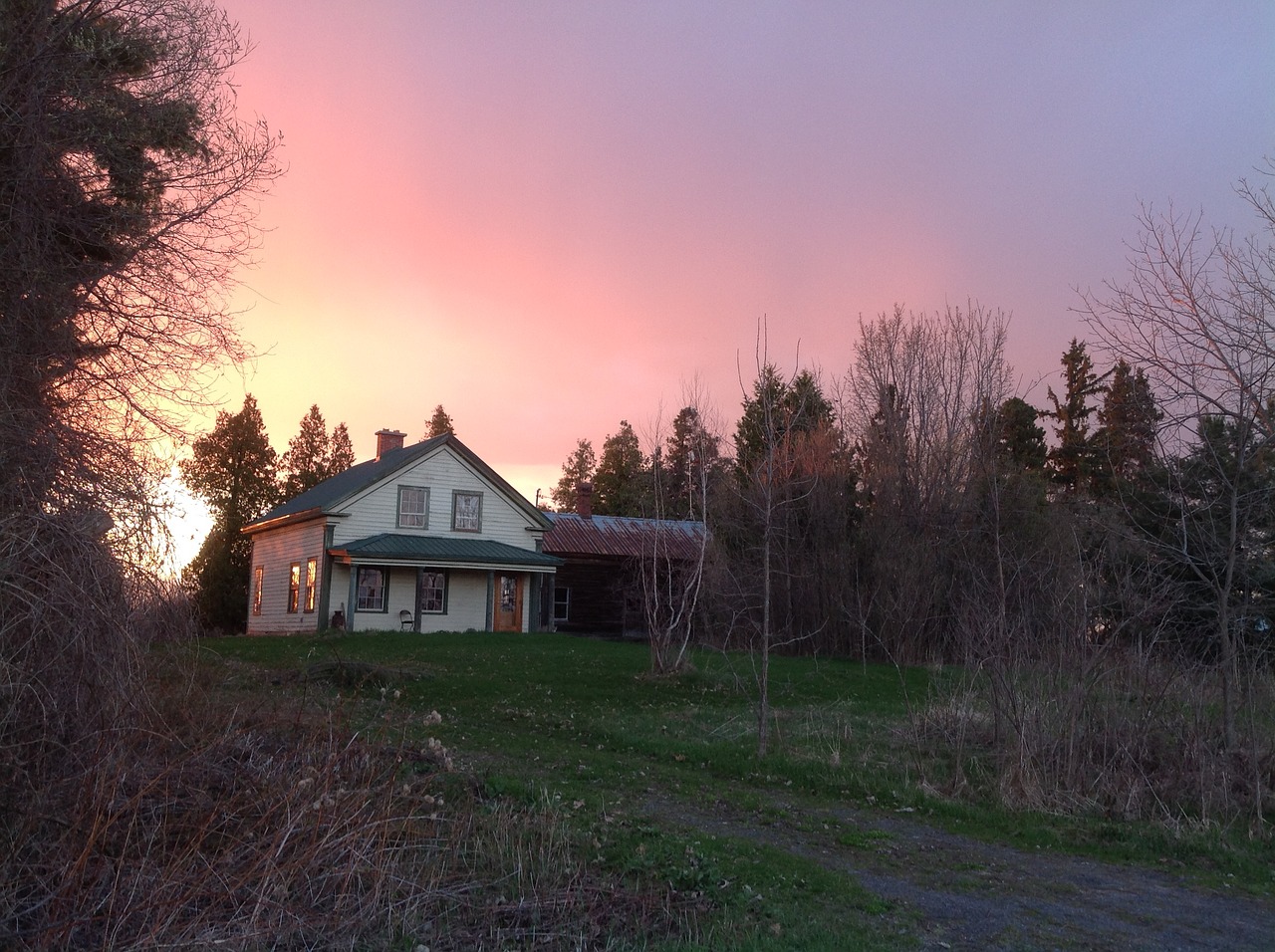 house sunset sky free photo