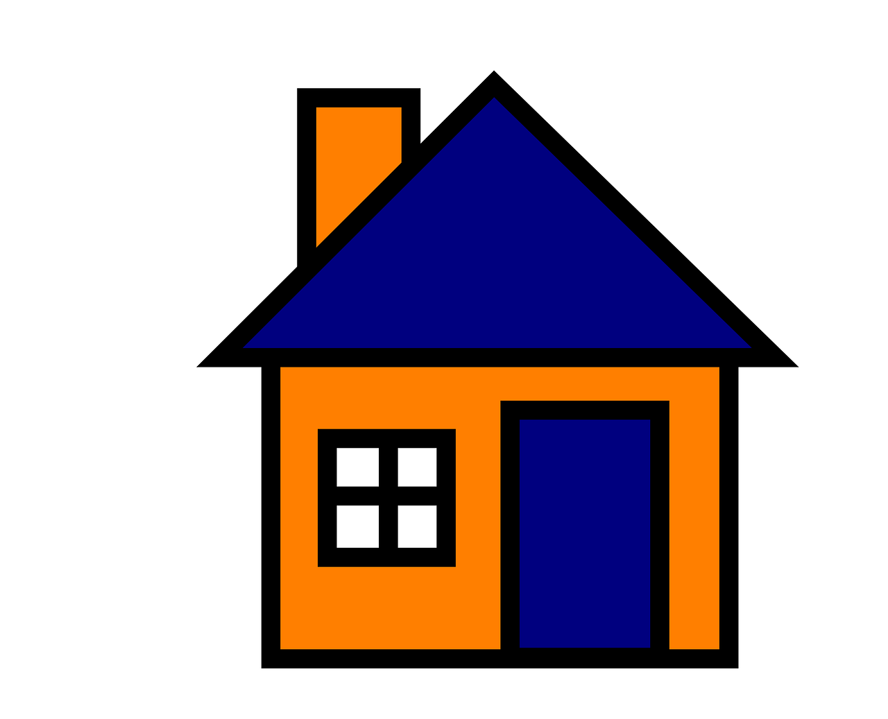 house blue orange free photo