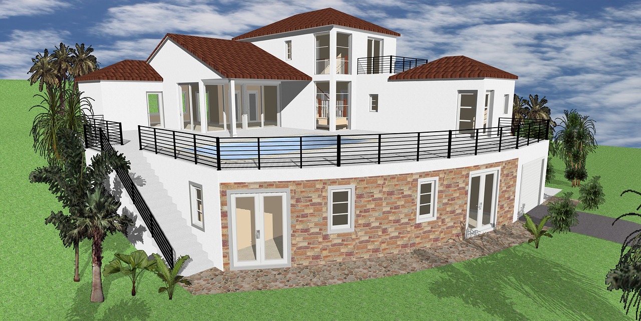 house  3d  render free photo