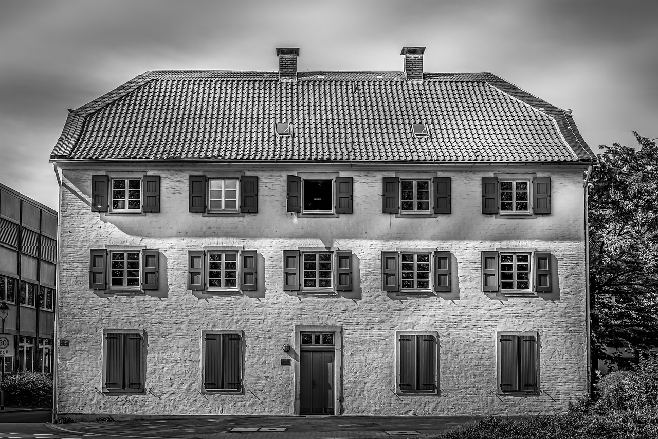 house  facade  monochrome free photo