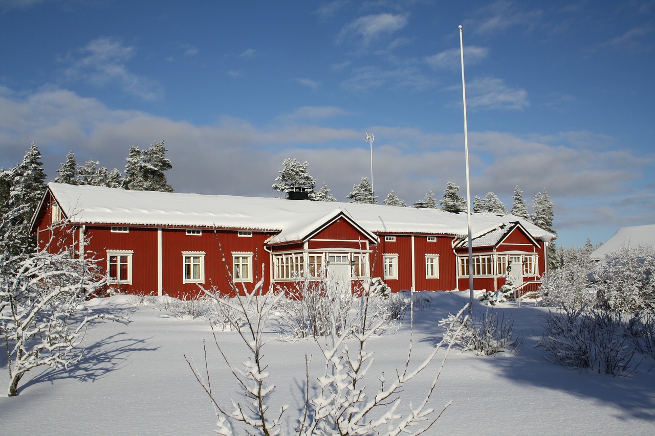 house snow winter free photo