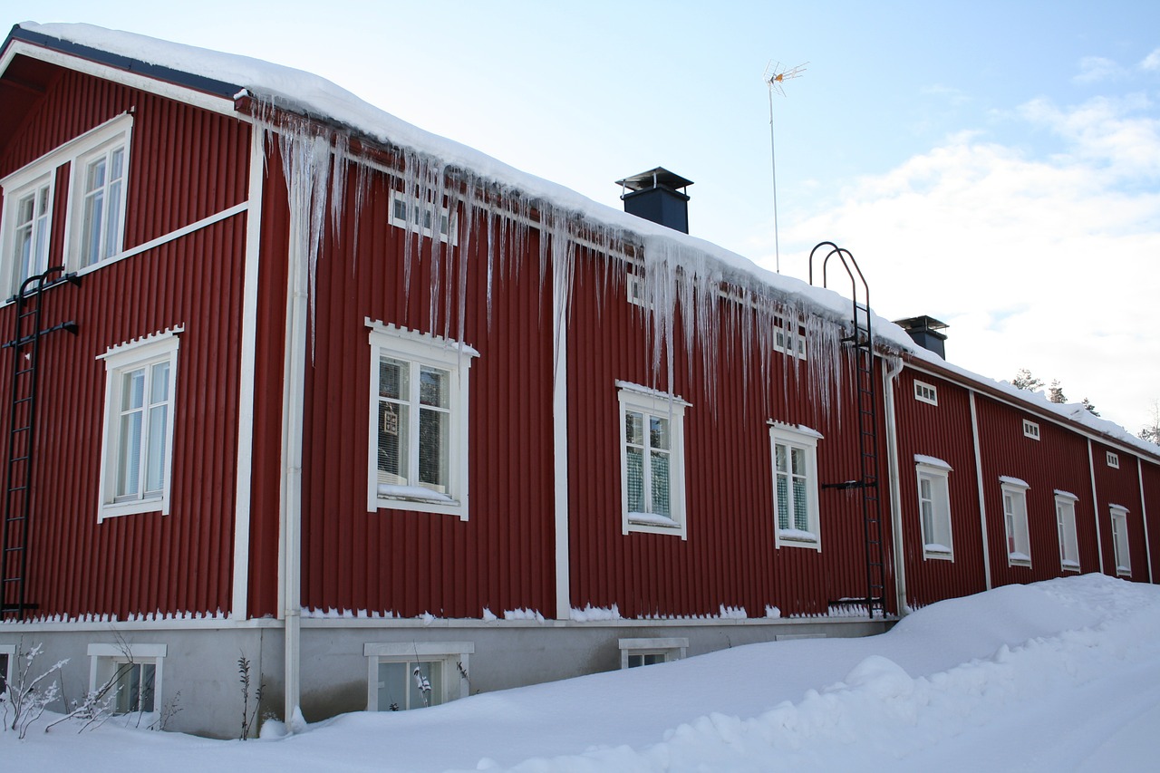 house icicles winter free photo