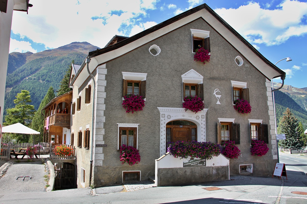 house  engadin  facade free photo