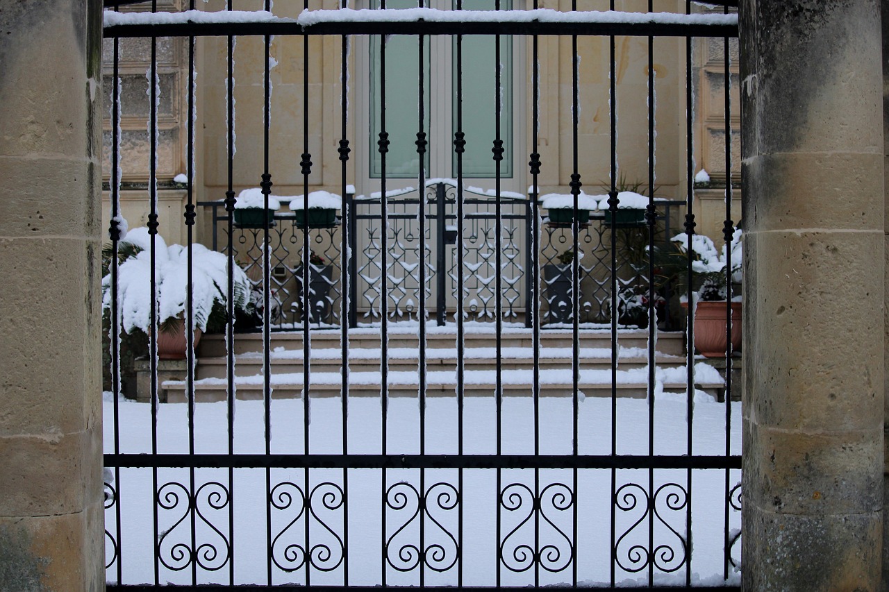 house  gate  snow free photo