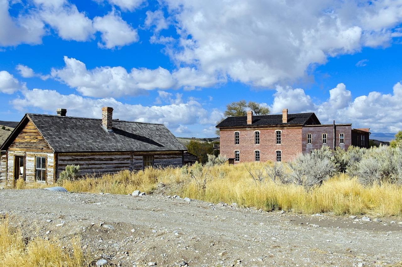 house and hotel  bannack  old free photo