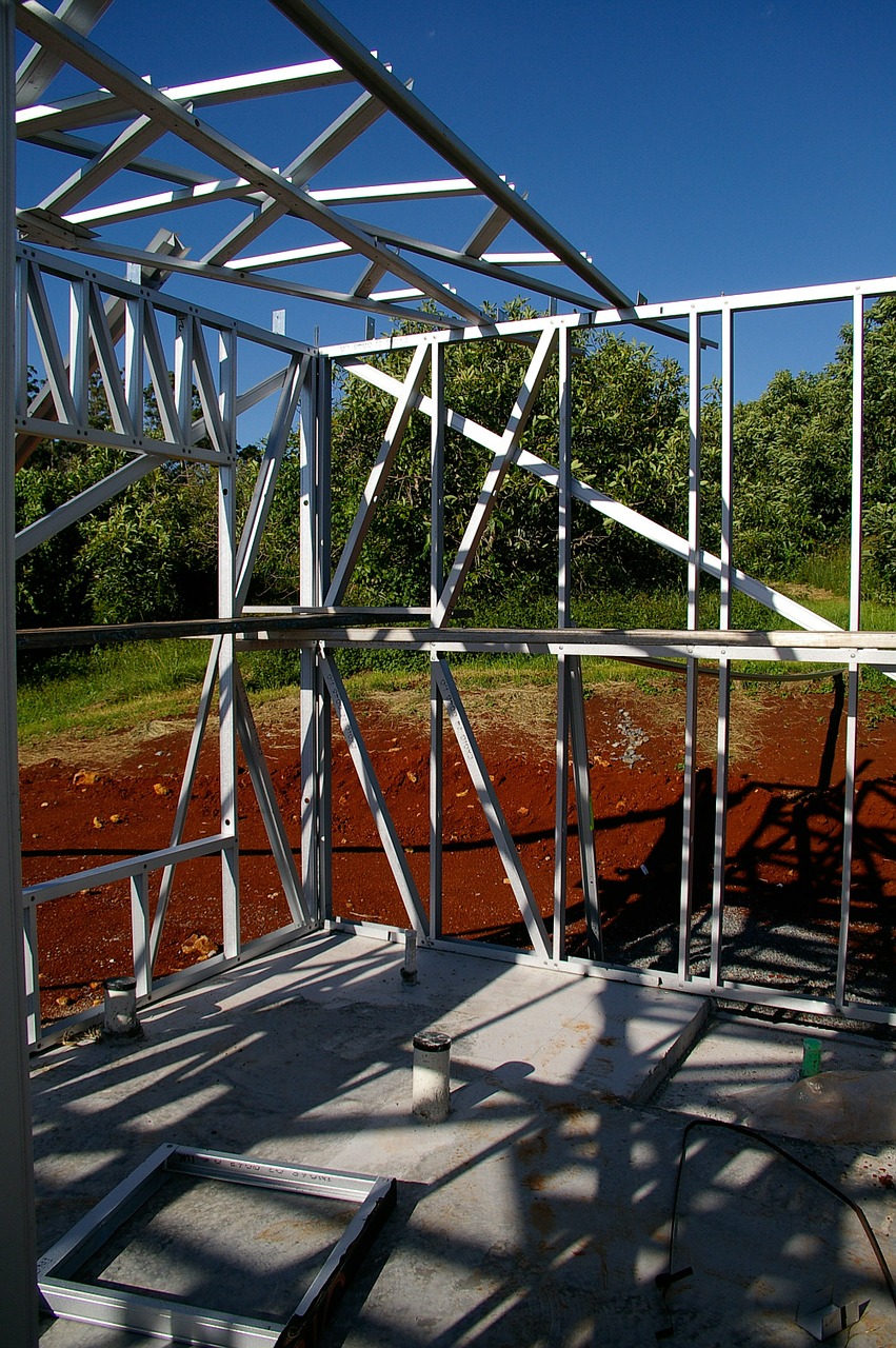 house building building steel frame free photo