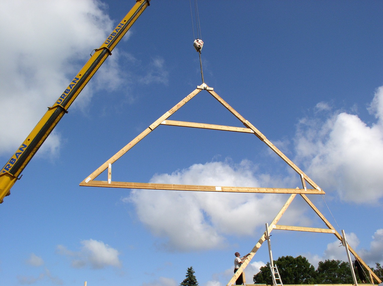 house construction block house roof truss free photo